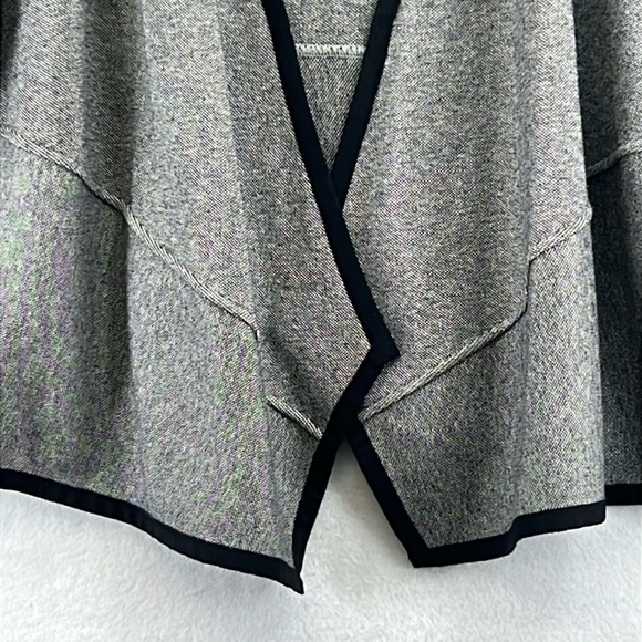 Alfani Women’s Knit Jacket Plus Sz 3X Gray & Black Cotton/Rayon Open Front Soft - Picture 4 of 12